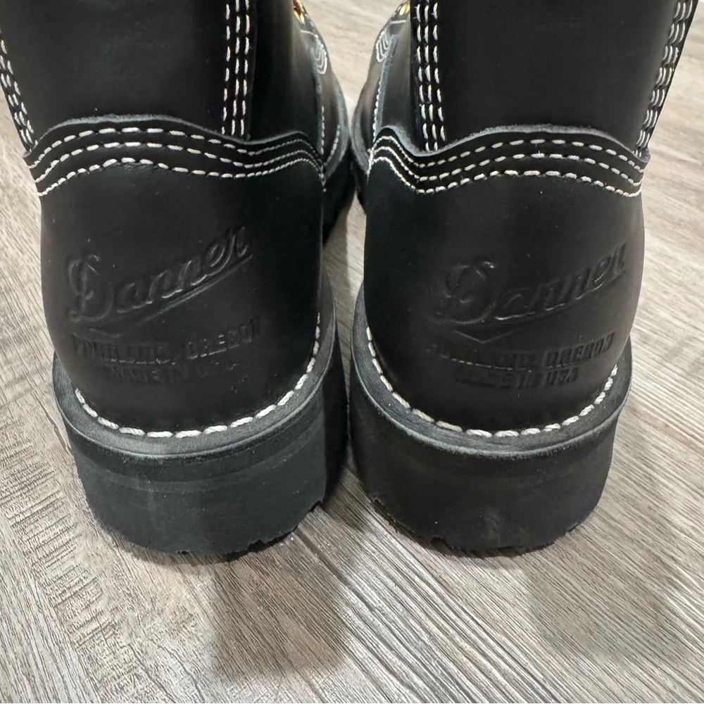 Danner Super Rain Forest Black Matte Leather Lace Up Boots